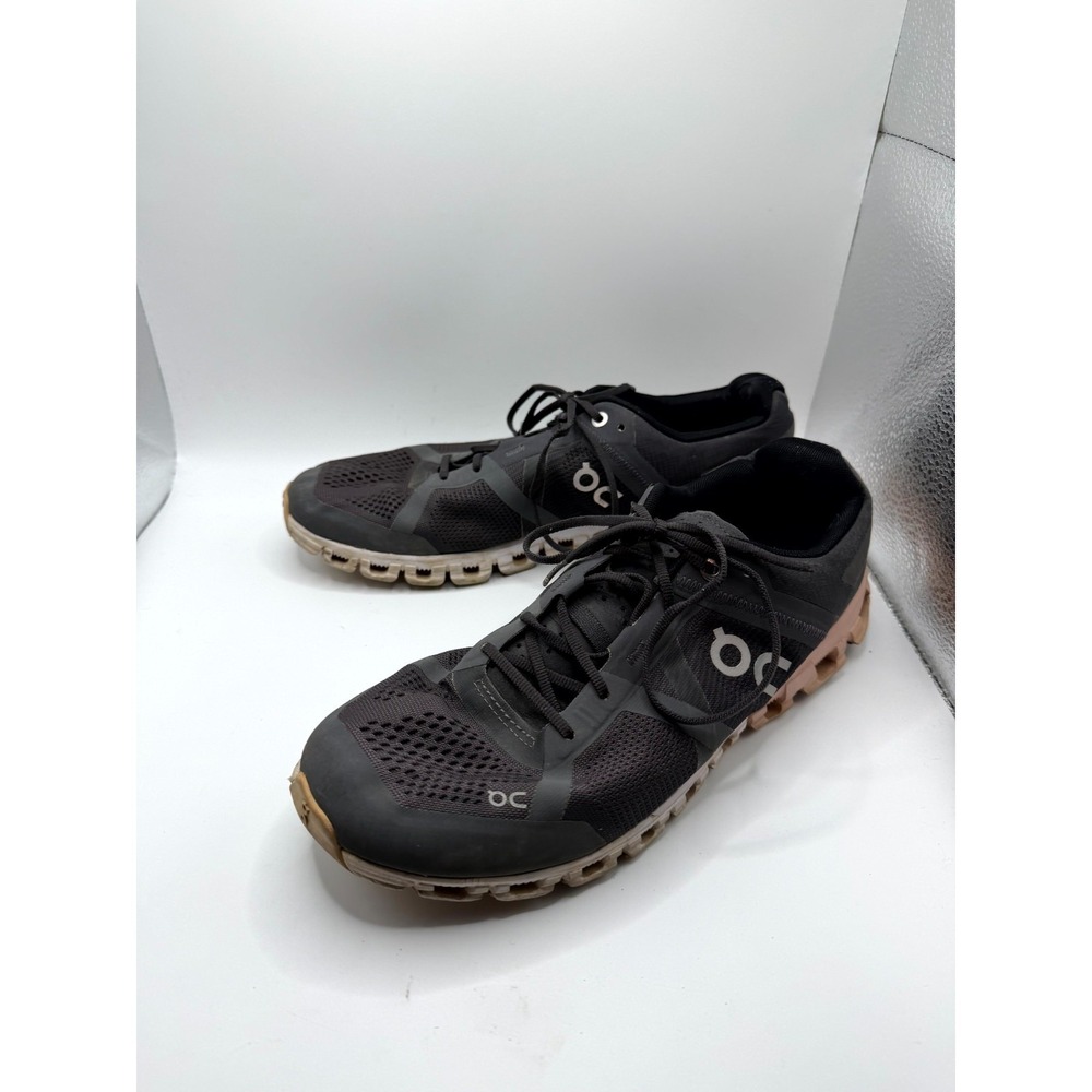 On Cloudflow Womens 9.5 Rock Rose Black Mesh Low Top Running Athletic Shoes